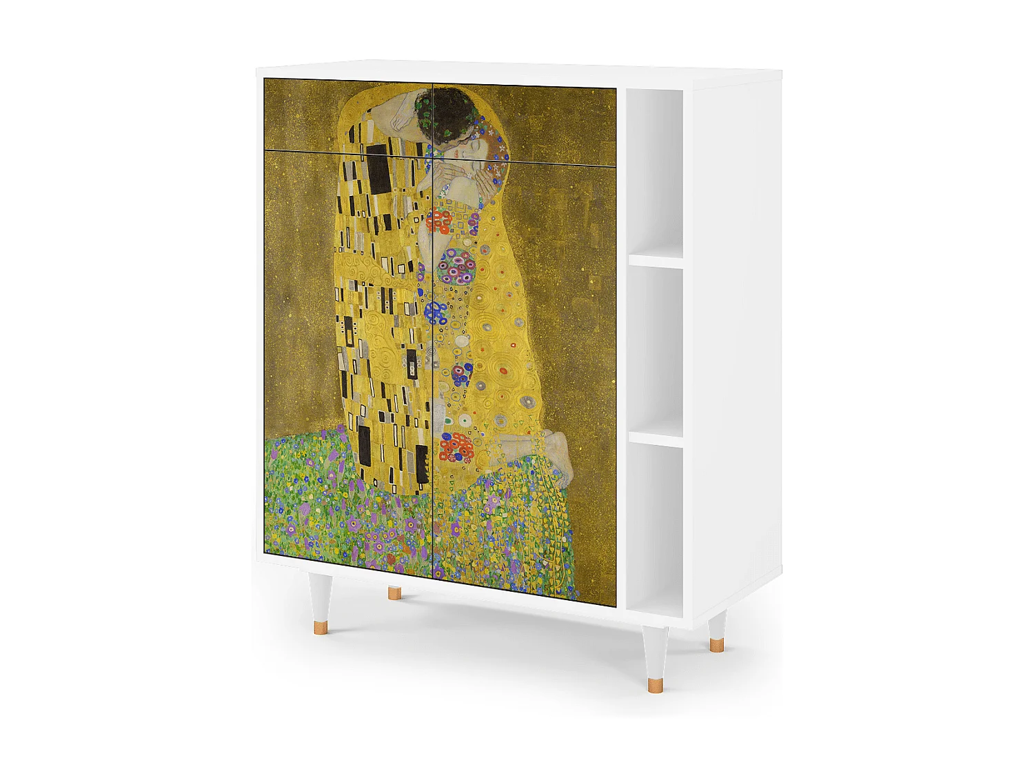 Kredens - 96х110х41 cm - BS6 - The Kiss by Klimt , Biały