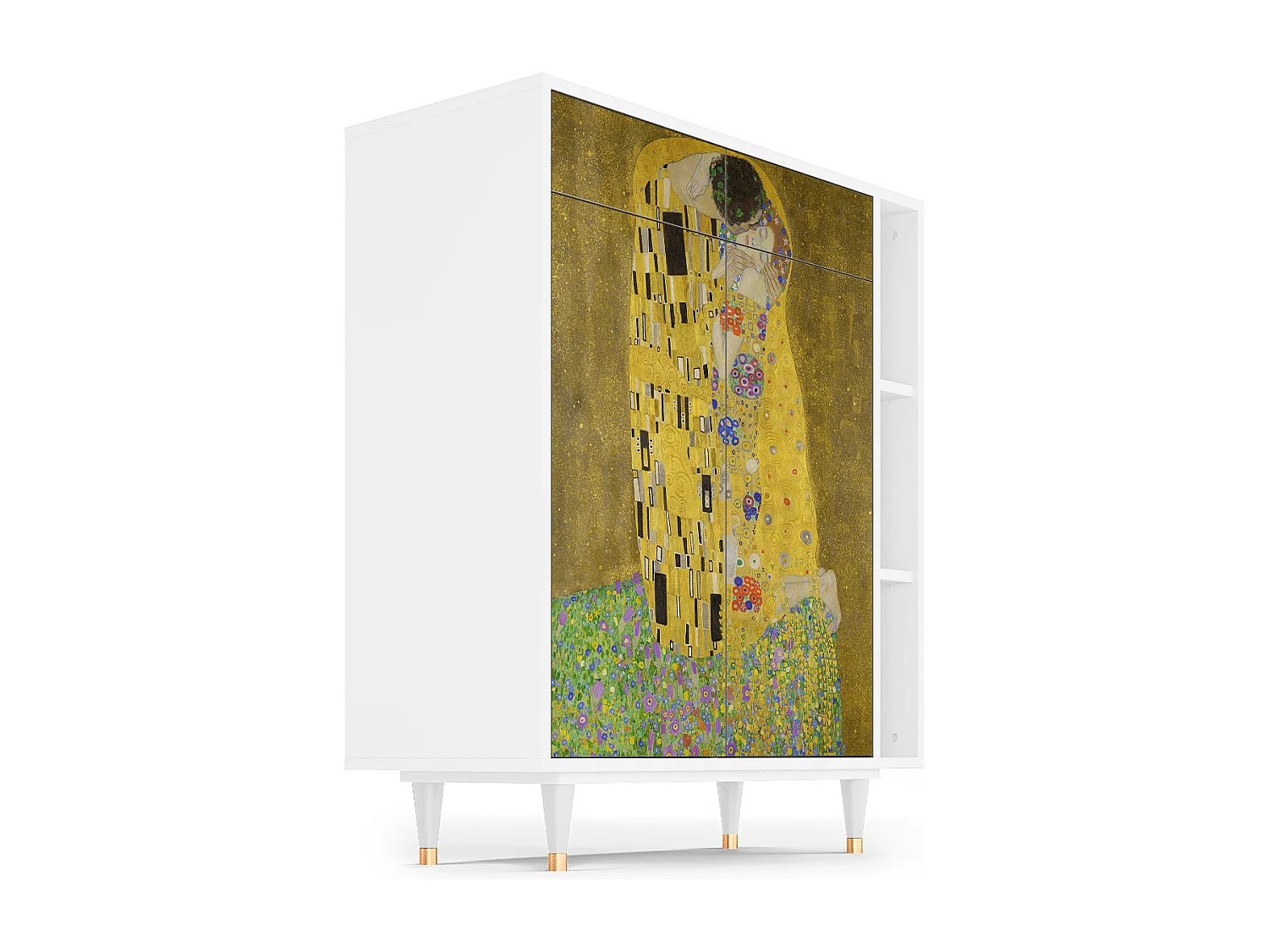 Kredens - 96х110х41 cm - BS6 - The Kiss by Klimt , Biały