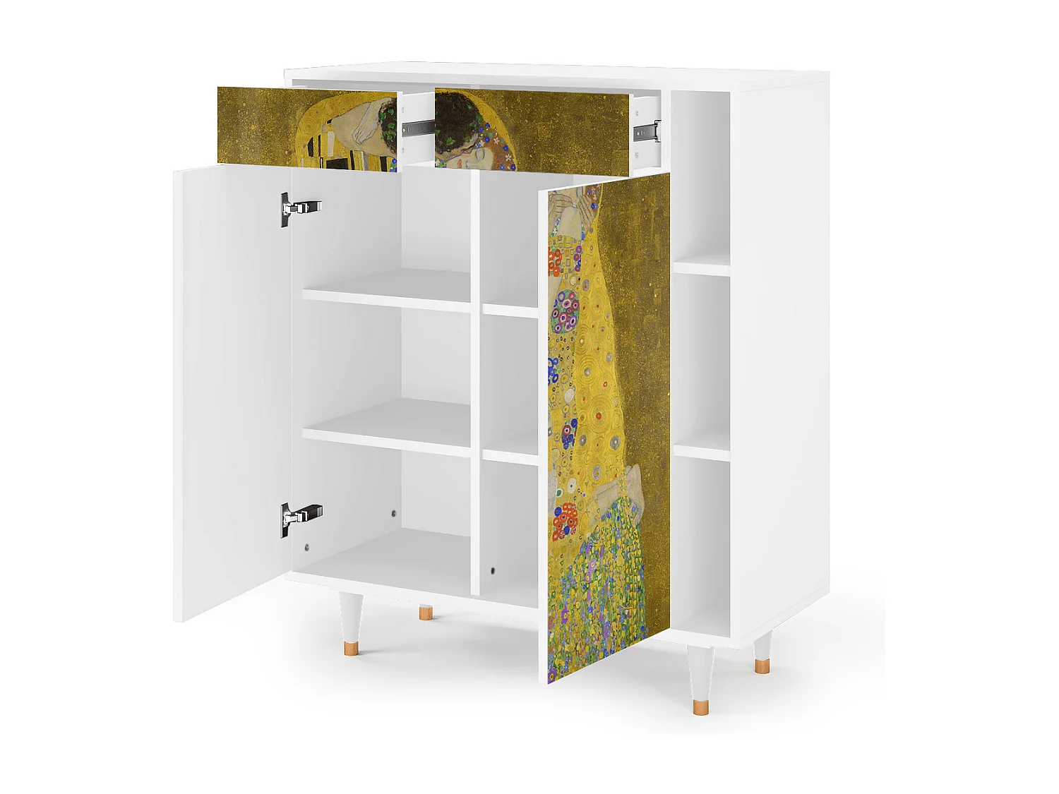 Kredens - 96х110х41 cm - BS6 - The Kiss by Klimt , Biały