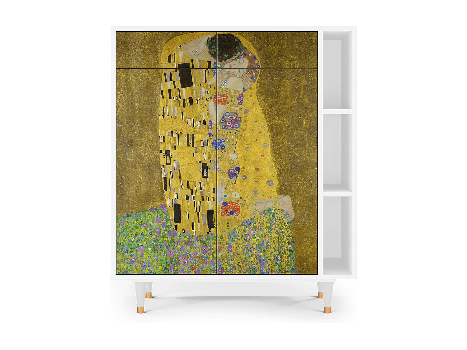 Kredens - 96х110х41 cm - BS6 - The Kiss by Klimt , Biały