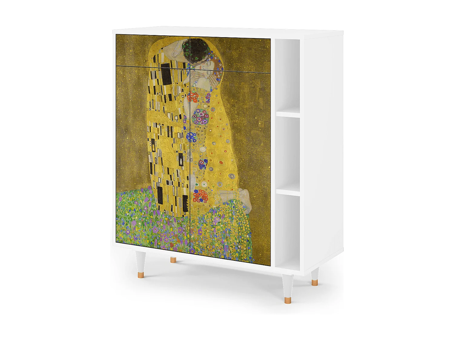 Kredens - 96х110х41 cm - BS6 - The Kiss by Klimt , Biały
