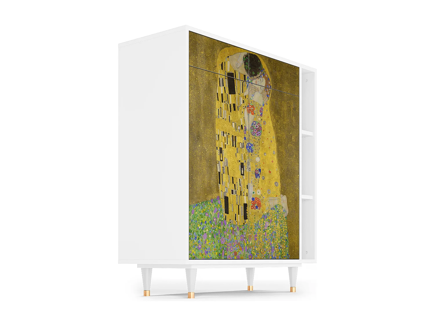 Kredens - 96х110х41 cm - BS6 - The Kiss by Klimt , Biały