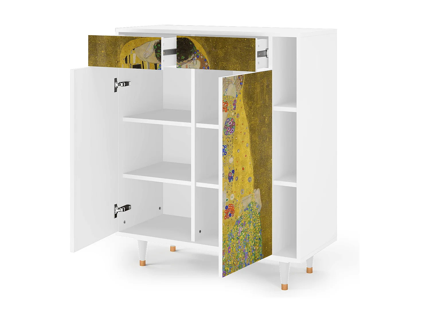 Kredens - 96х110х41 cm - BS6 - The Kiss by Klimt , Biały