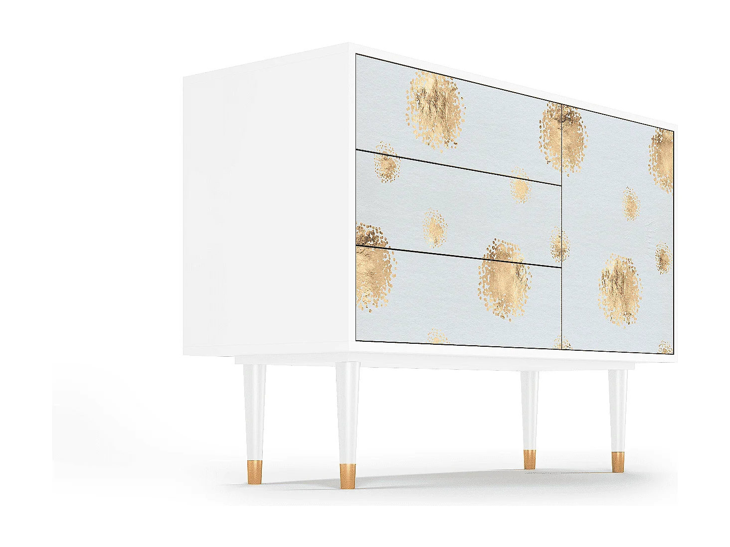 Kredens - 115х84х41 cm - S3 - Sky Latte, Biały