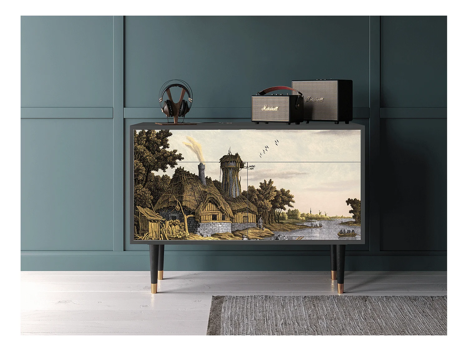 Buffet - 115x85x48 cm - BS4 - Mill along a River, Anthracite
