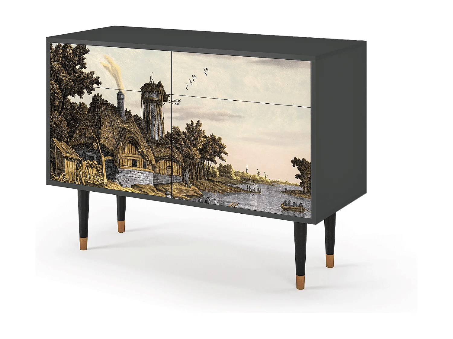 Sideboard - 115x85x48 cm - BS4 - Mill along a River, Anthrazit