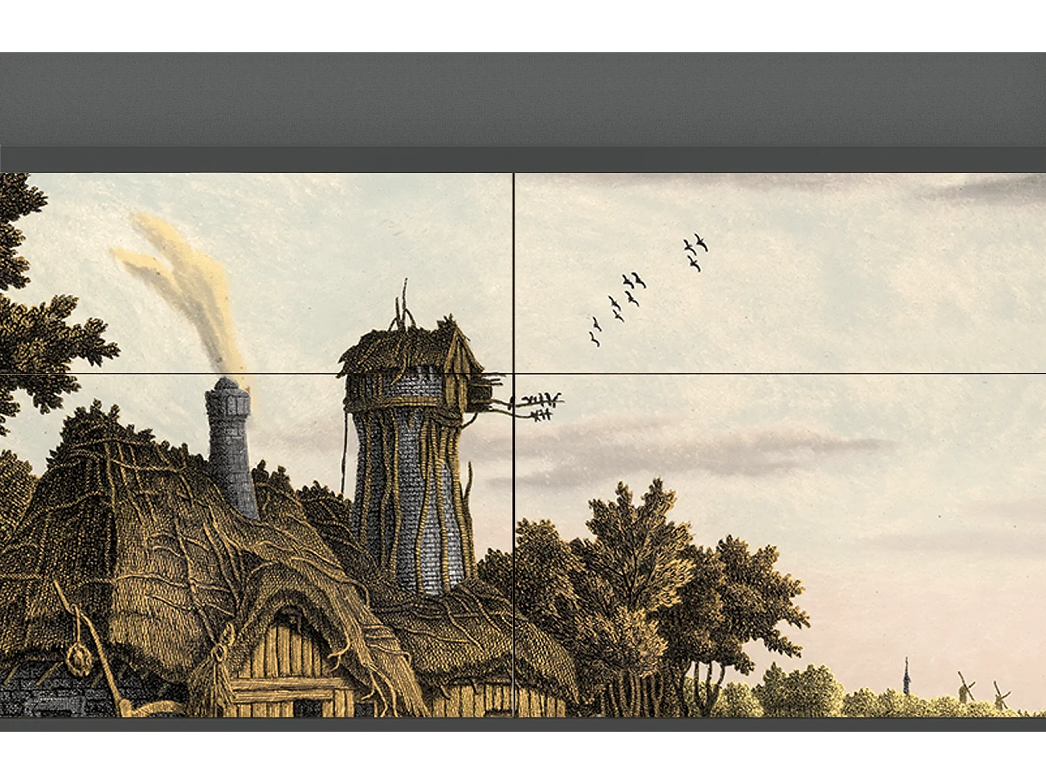 Kredens - 115x85x48 cm - BS4 - Mill along a River, Antracyt