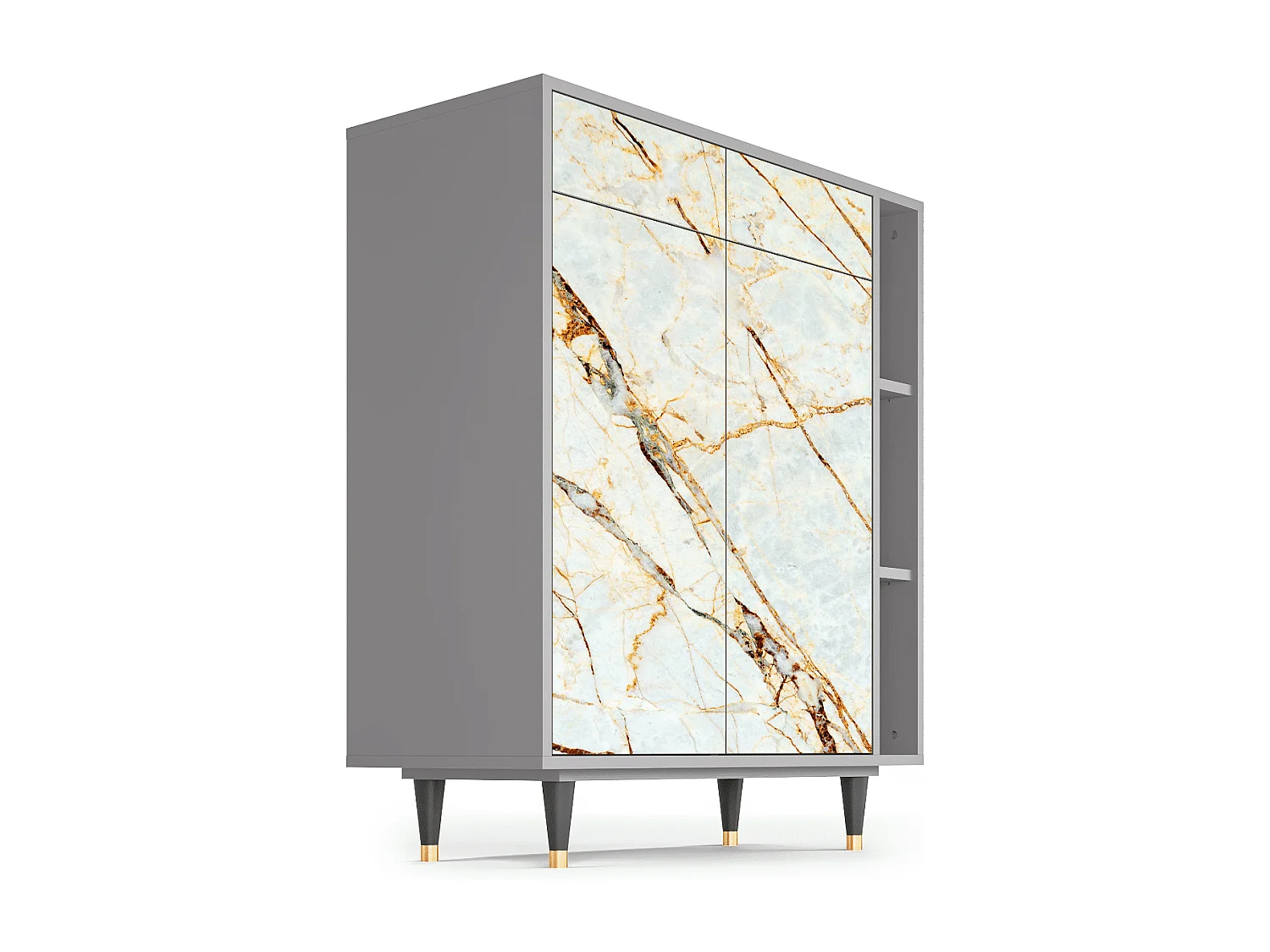 Dressoir - 96х110х41 cm - BS6 - Zandy Marble, Grijs