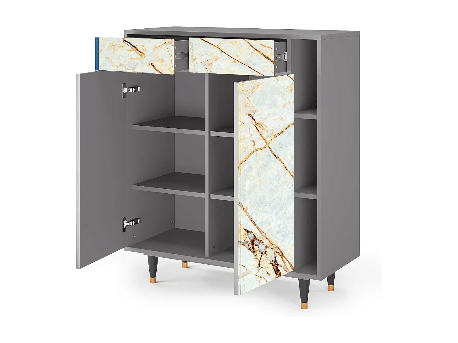 Credenza - 96х110х41 cm - BS6 - Sabbiay Marble, Grigio