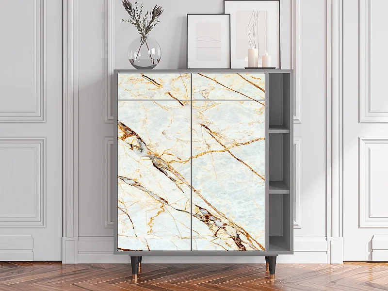 Dressoir - 96х110х41 cm - BS6 - Zandy Marble, Grijs