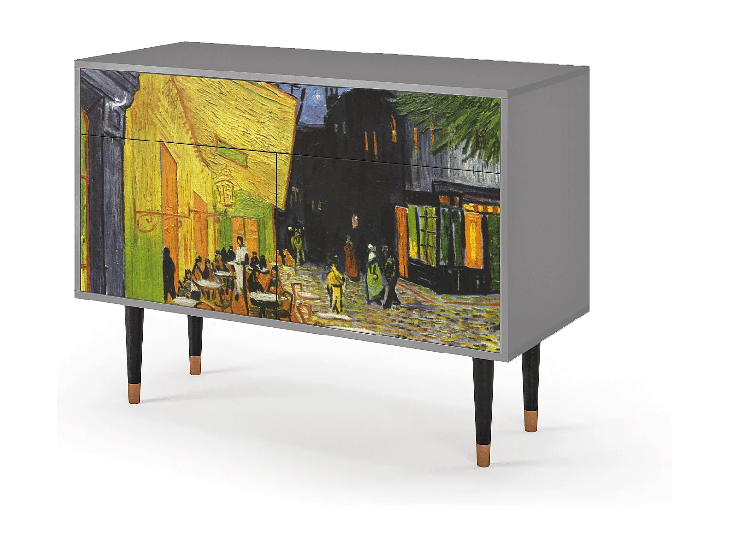 Kredens - 115x85x48 cm - BS4 - Café Terrace at Night, Szary