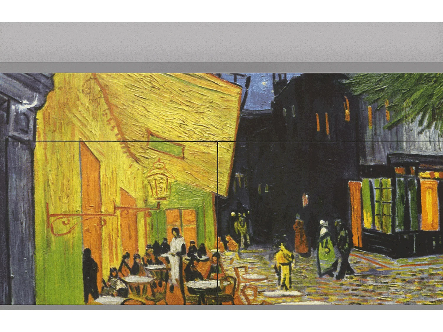 Kredens - 115x85x48 cm - BS4 - Café Terrace at Night, Szary