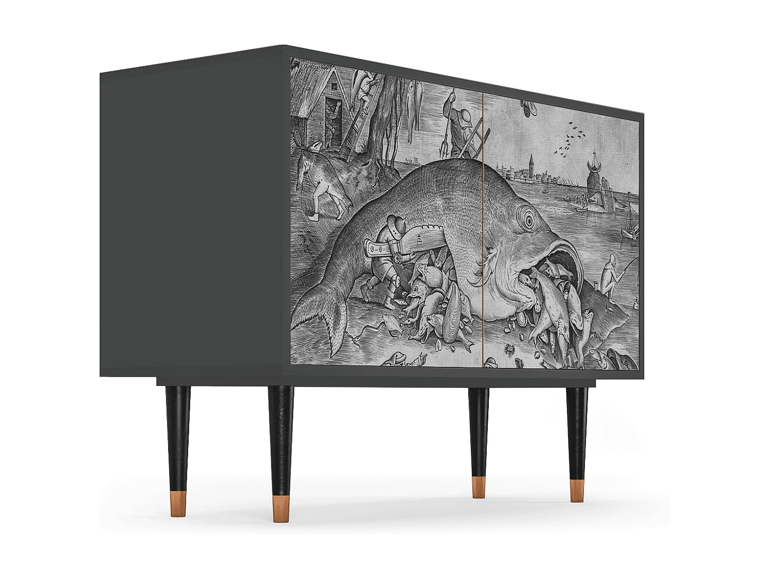 Kredens - 115x85x48 cm - BS4 - Big Fish Eat Little, Antracyt