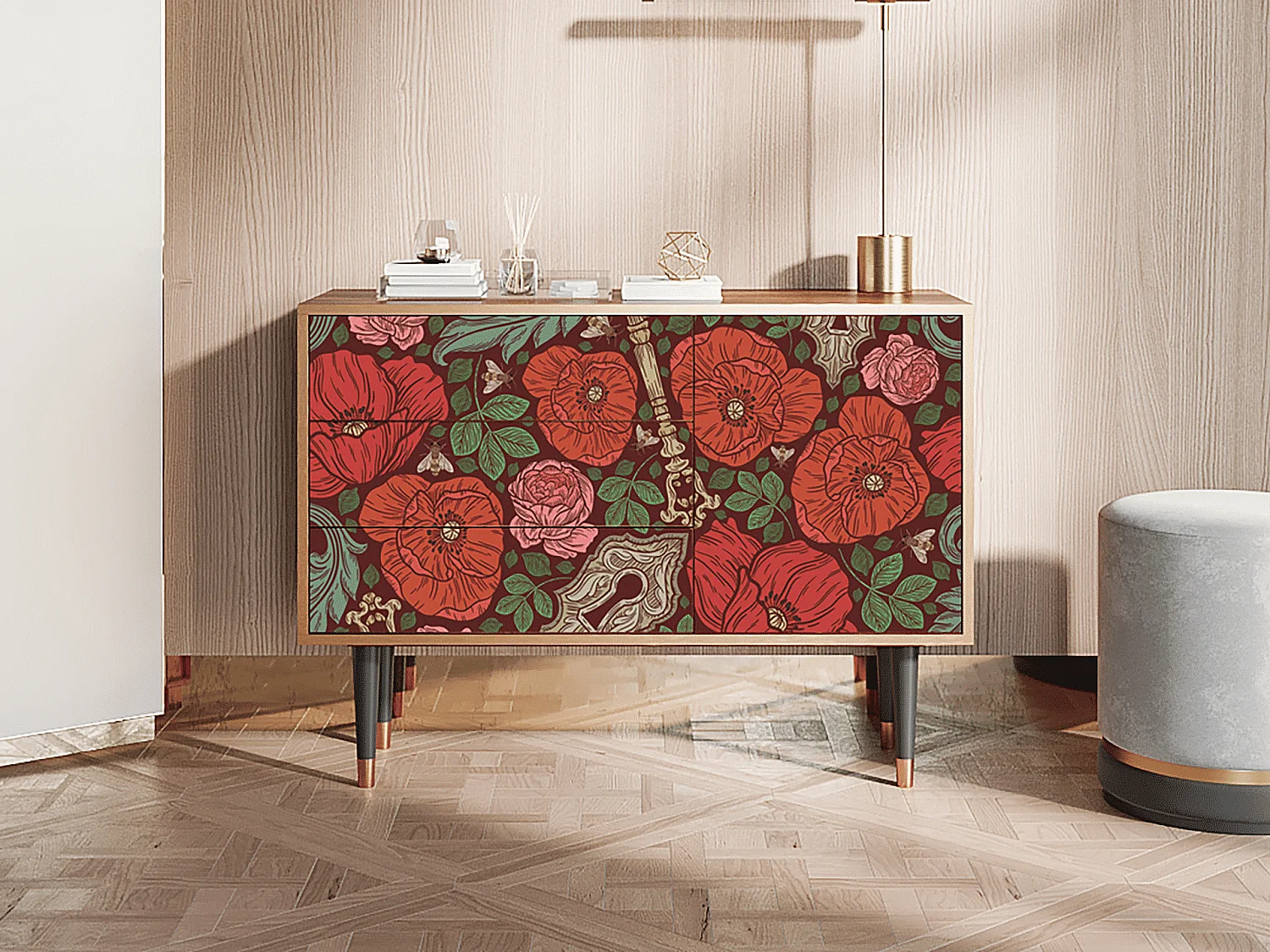 Buffet - 115х84х41 cm - S3 - Poppy Garden, Noyer