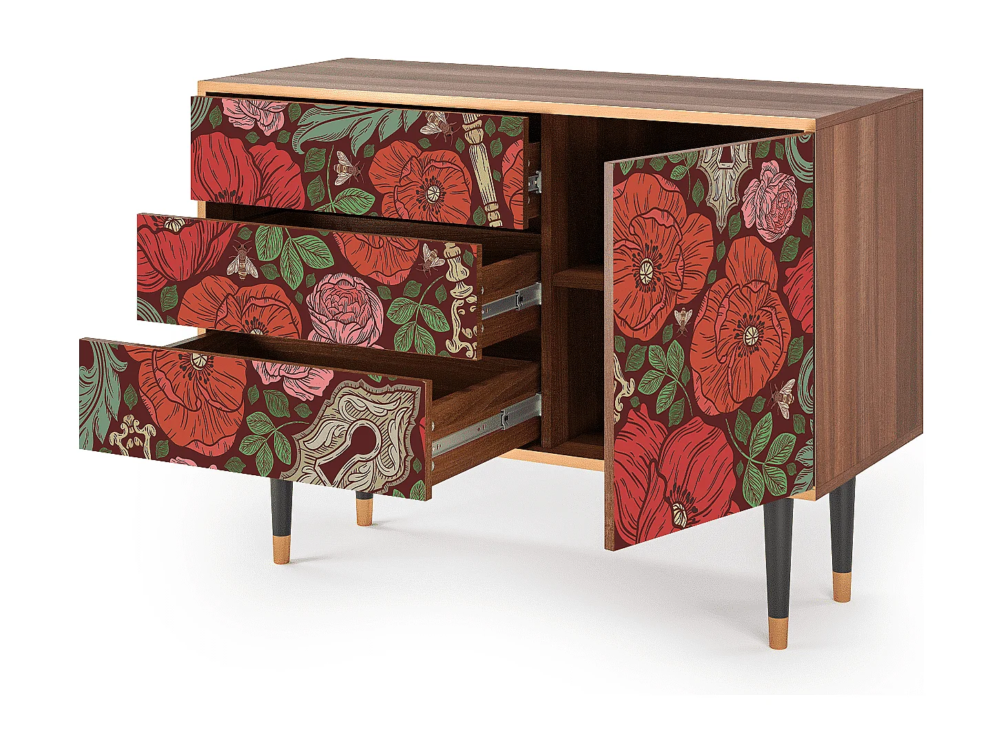 Buffet - 115х84х41 cm - S3 - Poppy Garden, Noyer