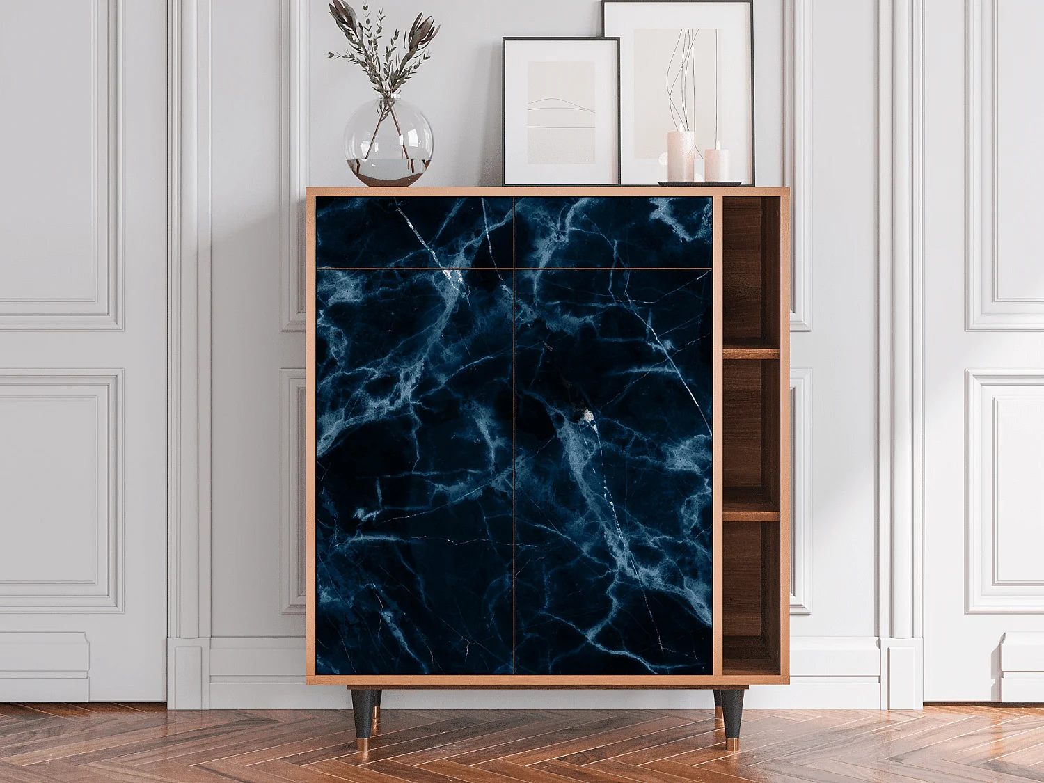Dressoir - 96х110х41 cm - BS6 - Deep Ocean, Walnoot