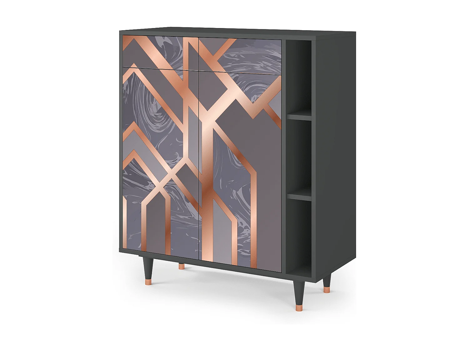 Dressoir - 96х110х41 cm - BS6 - Taupe Anatomy, Antraciet