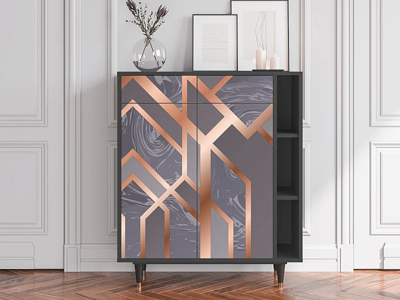 Kredens - 96х110х41 cm - BS6 - Taupe Anatomy, Antracyt