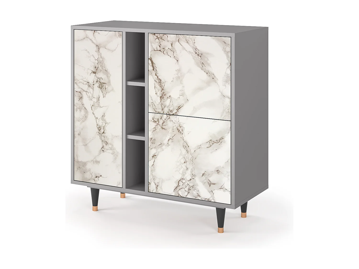 Aparador - 94х96х41 cm - BS5 - Milk Marble, Gris