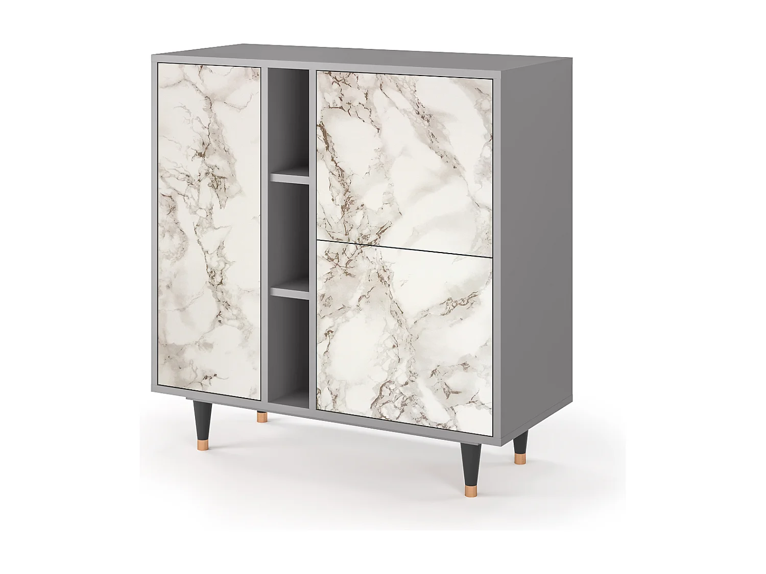 Credenza - 94х96х41 cm - BS5 - Milk Marble, Grigio