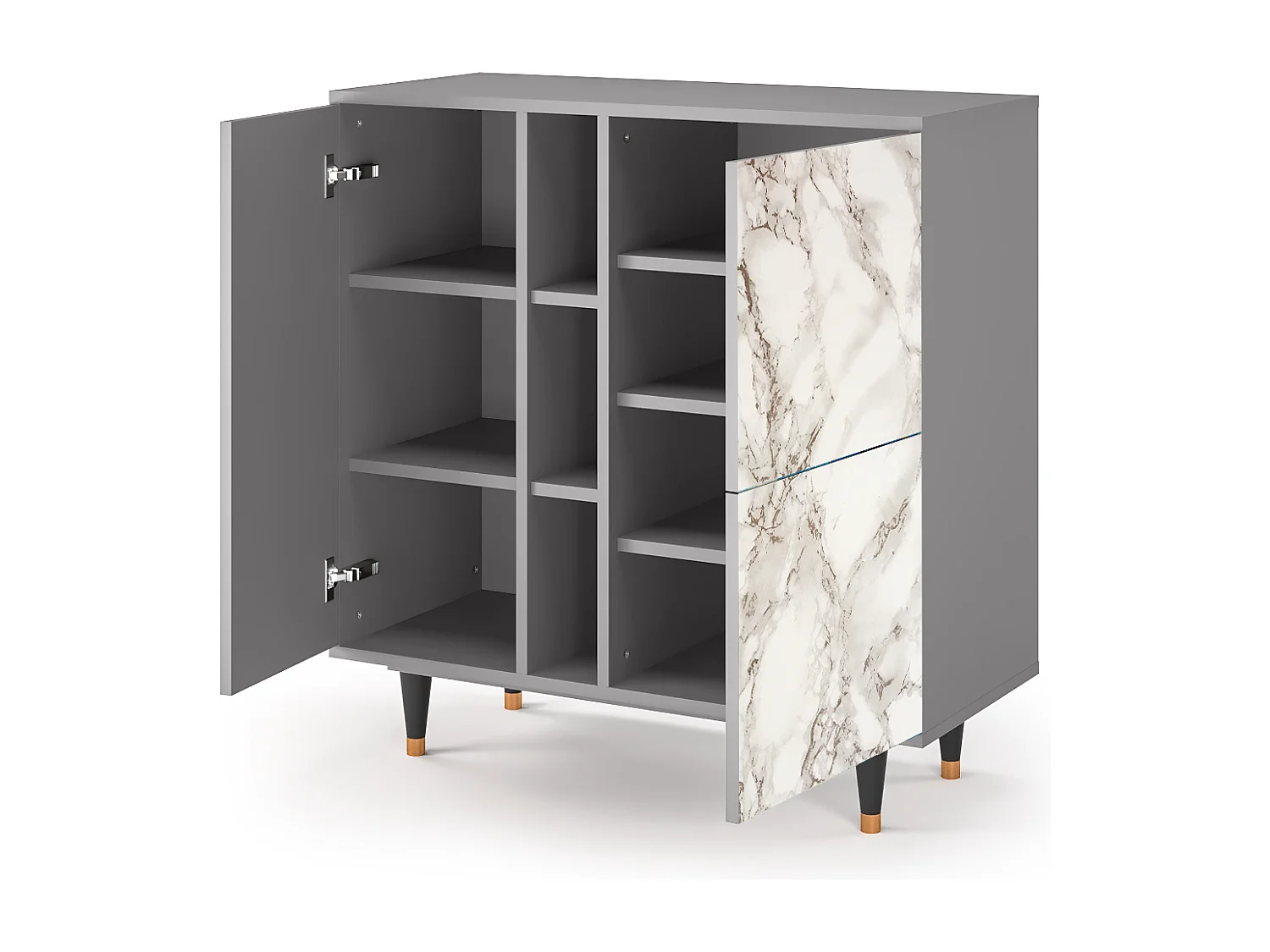 Credenza - 94х96х41 cm - BS5 - Milk Marble, Grigio