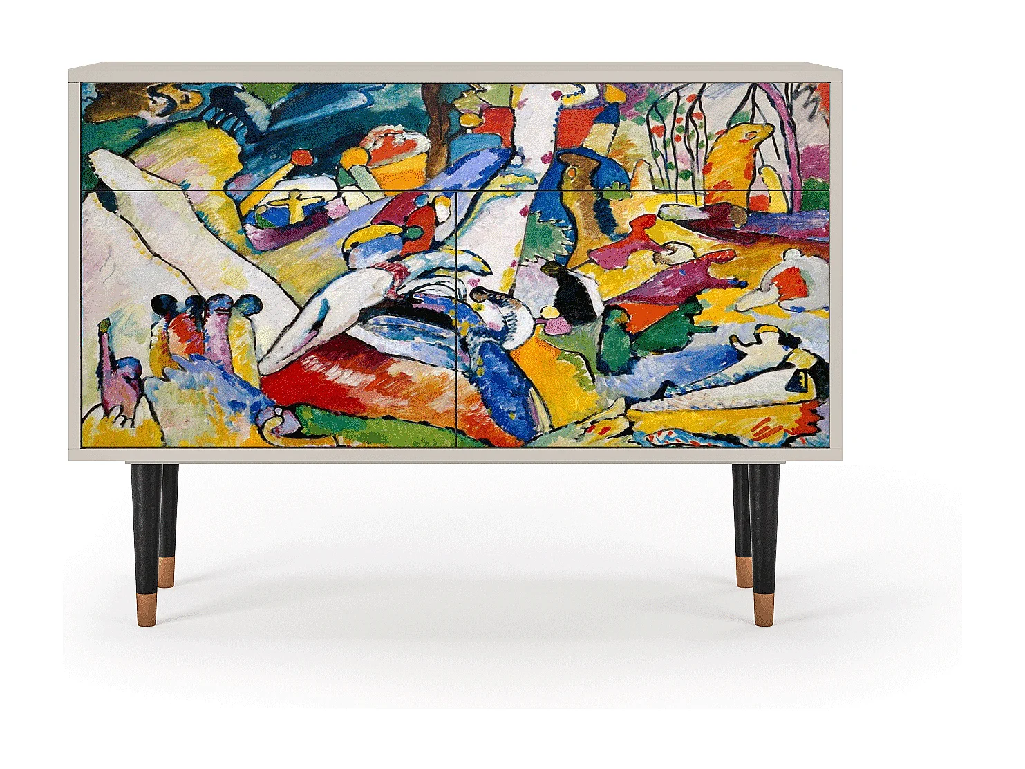 Kredens - 115x85x48 cm - BS4 - Improvisation 26  , Piaskowy