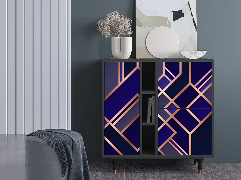 Sideboard - 94х96х41 cm - BS5 - Aquamarine Getsby, Anthrazit