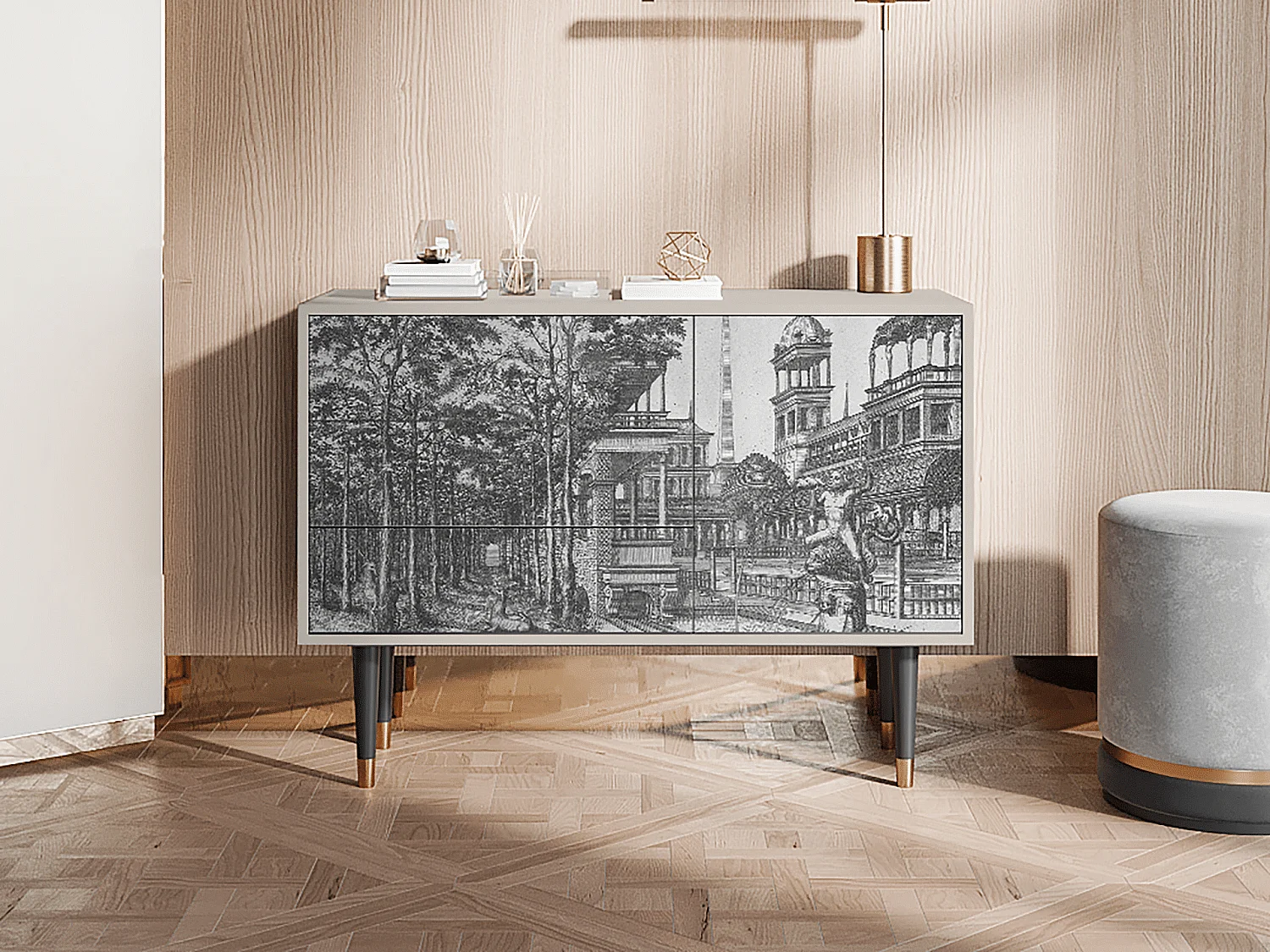 Credenza - 115х84х41 cm - S3 - View of the Piazza, Sabbia