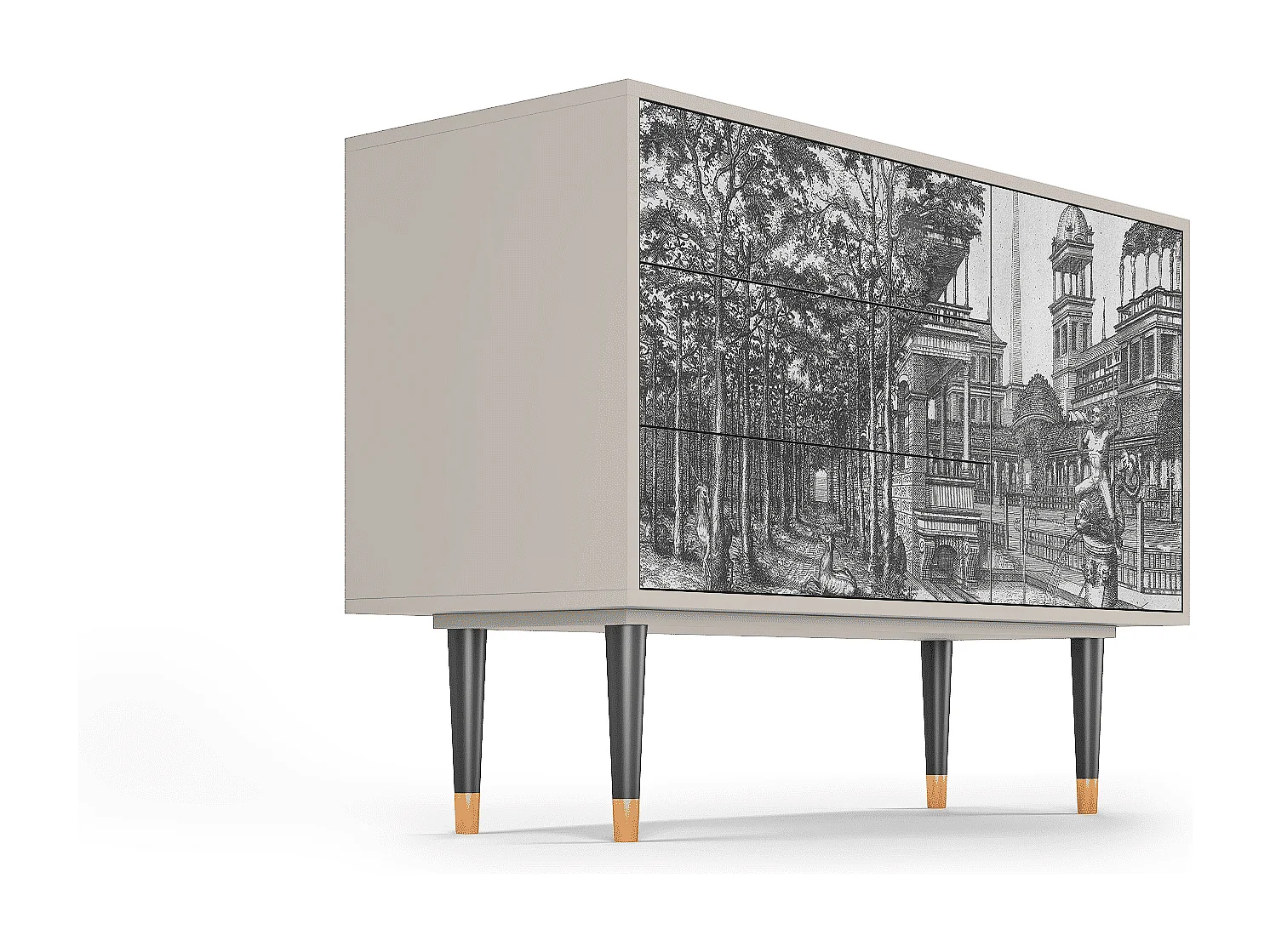 Credenza - 115х84х41 cm - S3 - View of the Piazza, Sabbia