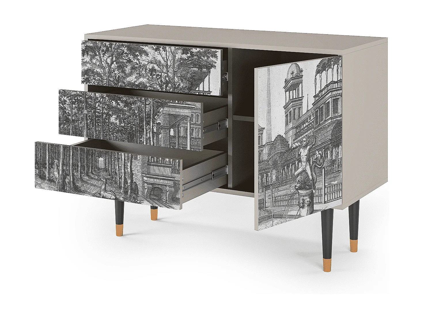 Credenza - 115х84х41 cm - S3 - View of the Piazza, Sabbia