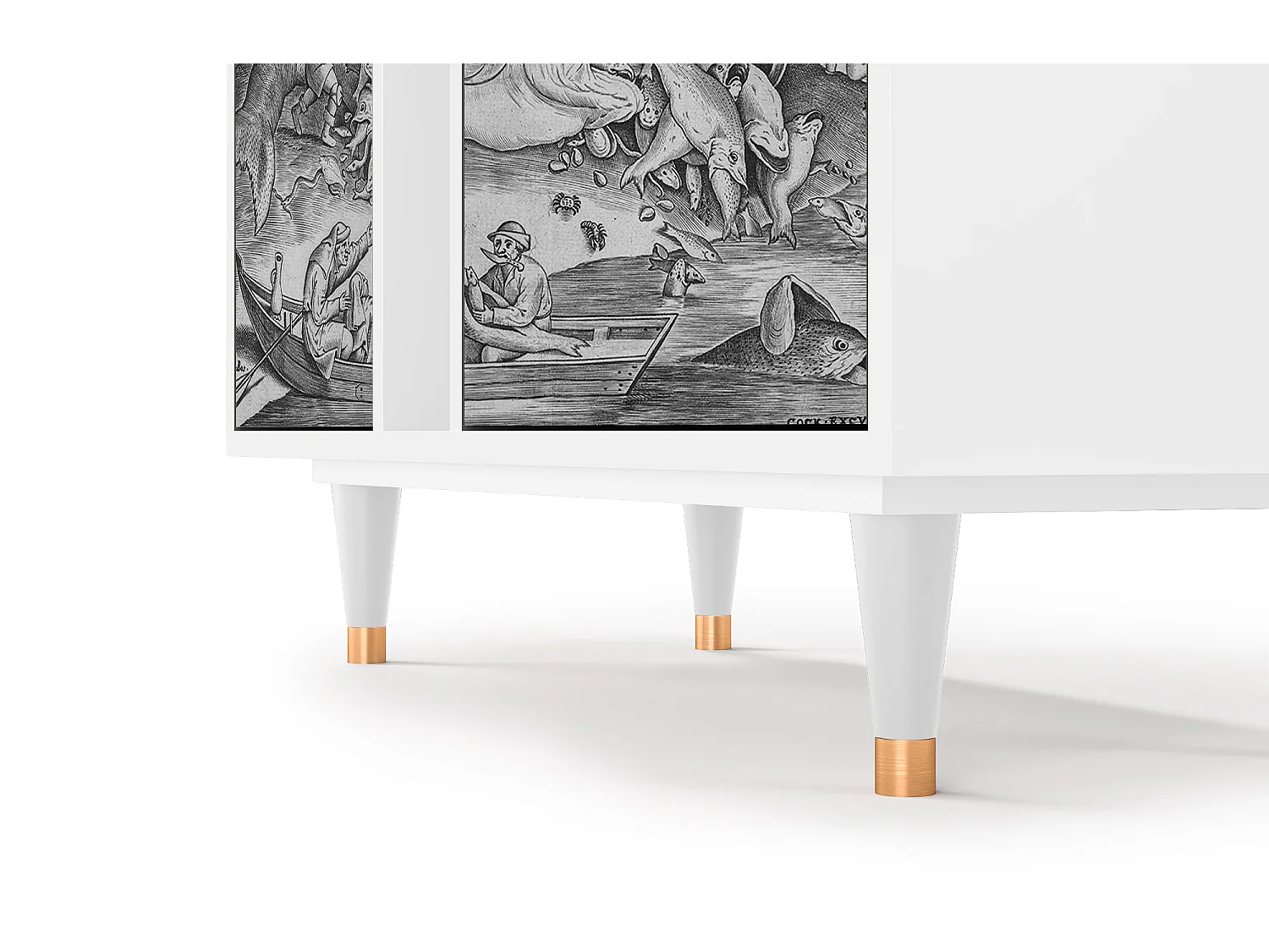 Dressoir - 94х96х41 cm - BS5 - Big Fish Eat Little, Wit