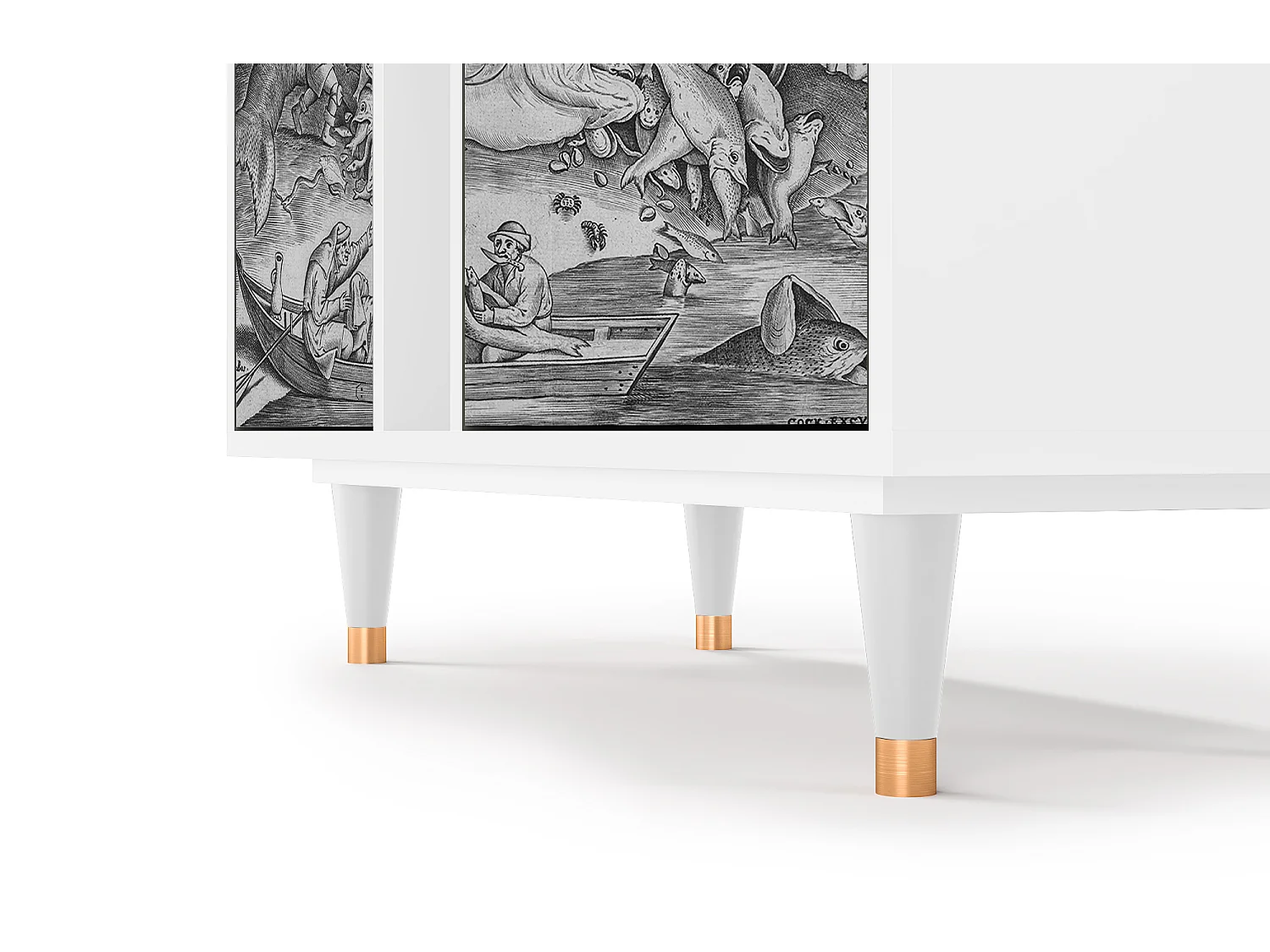 Kredens - 94х96х41 cm - BS5 - Big Fish Eat Little, Biały