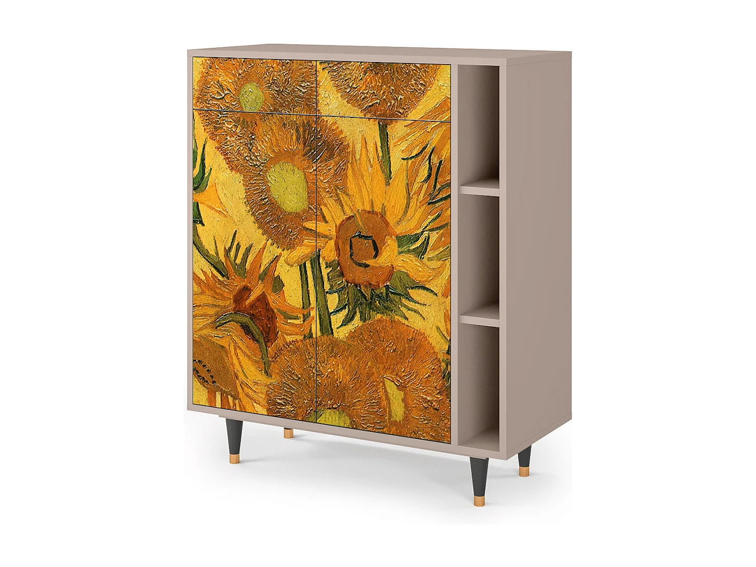 Kredens - 96х110х41 cm - BS6 - Sunflowers, Latte