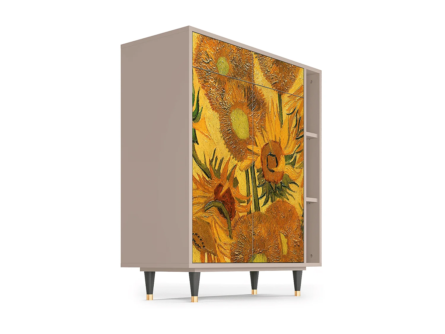 Kredens - 96х110х41 cm - BS6 - Sunflowers, Latte