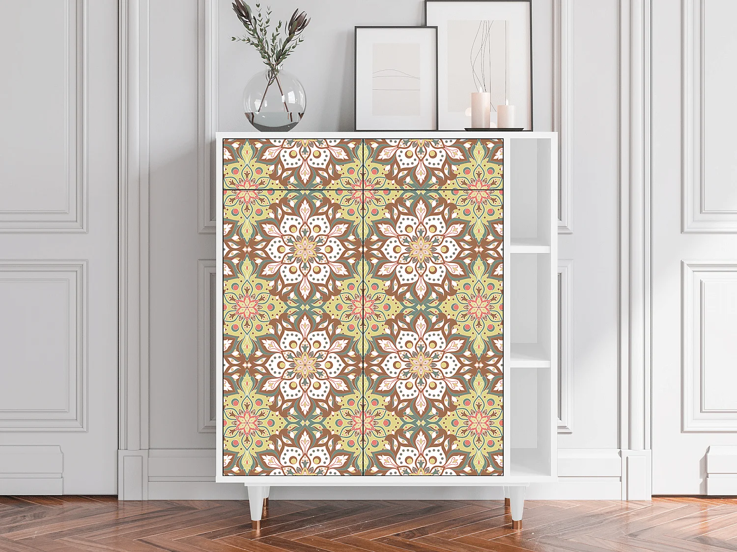 Kredens - 96х110х41 cm - BS6 - Chinese Tea, Biały