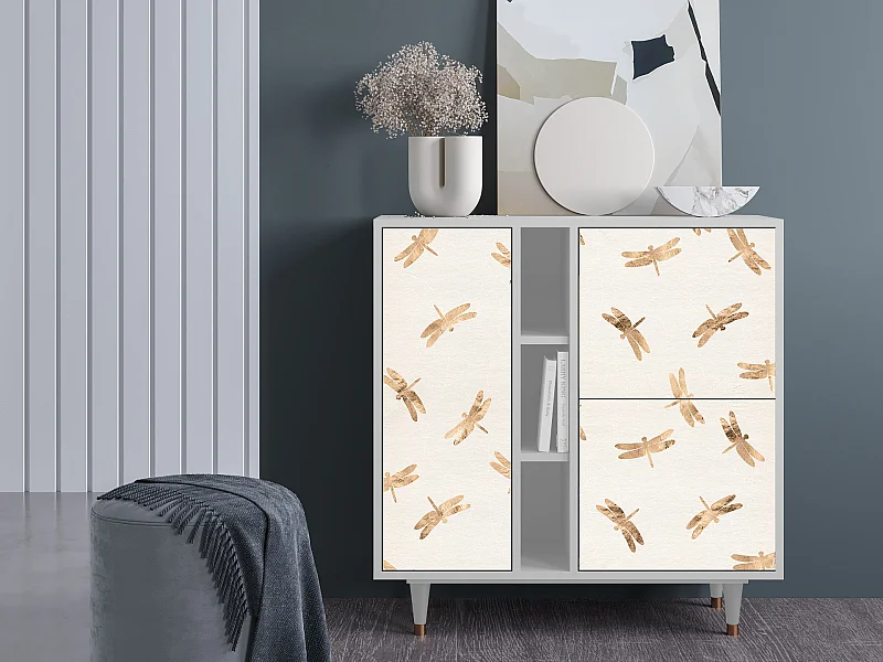 Aparador - 94х96х41 cm - BS5 - Nude Dragonflies, Blanco