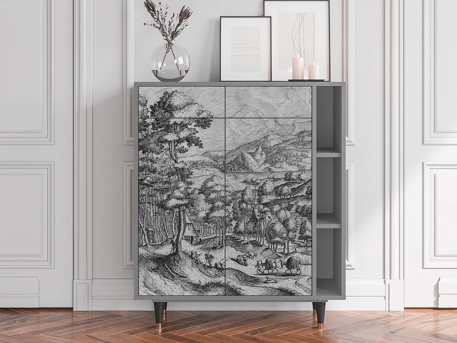 Buffet - 96х110х41 cm - BS6 - Rusticorum, Gris