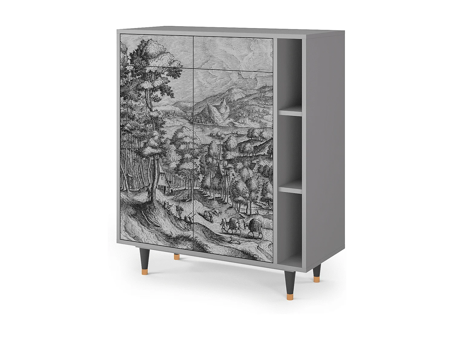 Sideboard - 96х110х41 cm - BS6 - Rusticorum, Grau