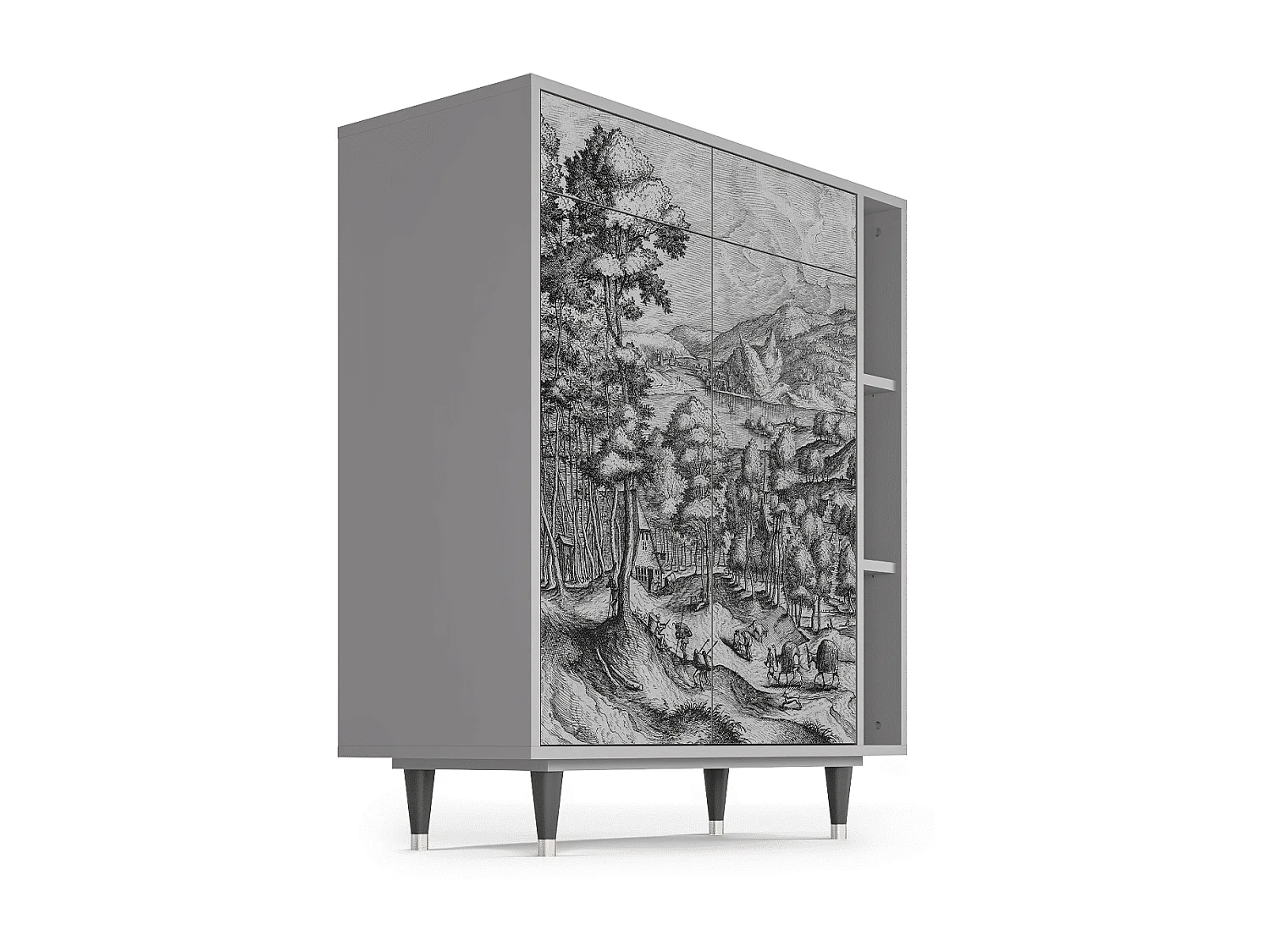 Sideboard - 96х110х41 cm - BS6 - Rusticorum, Grau