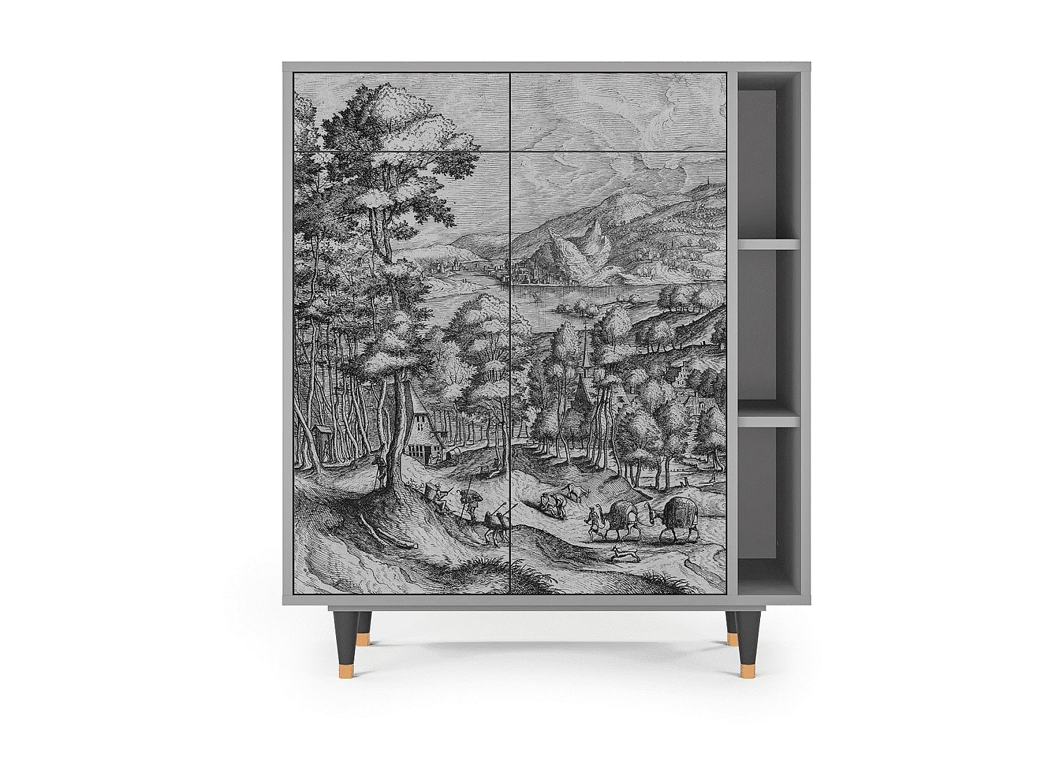 Buffet - 96х110х41 cm - BS6 - Rusticorum, Gris