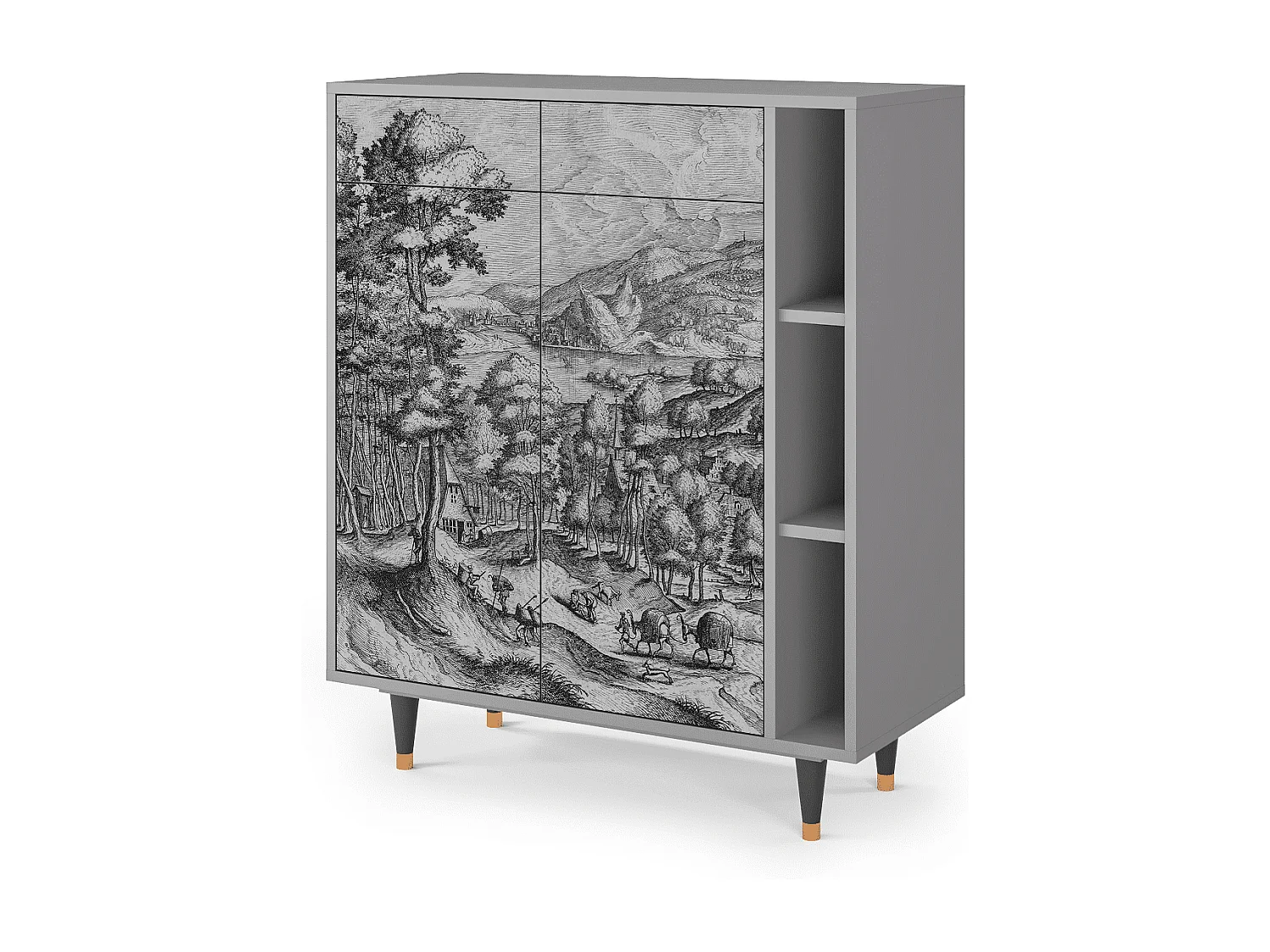 Buffet - 96х110х41 cm - BS6 - Rusticorum, Gris