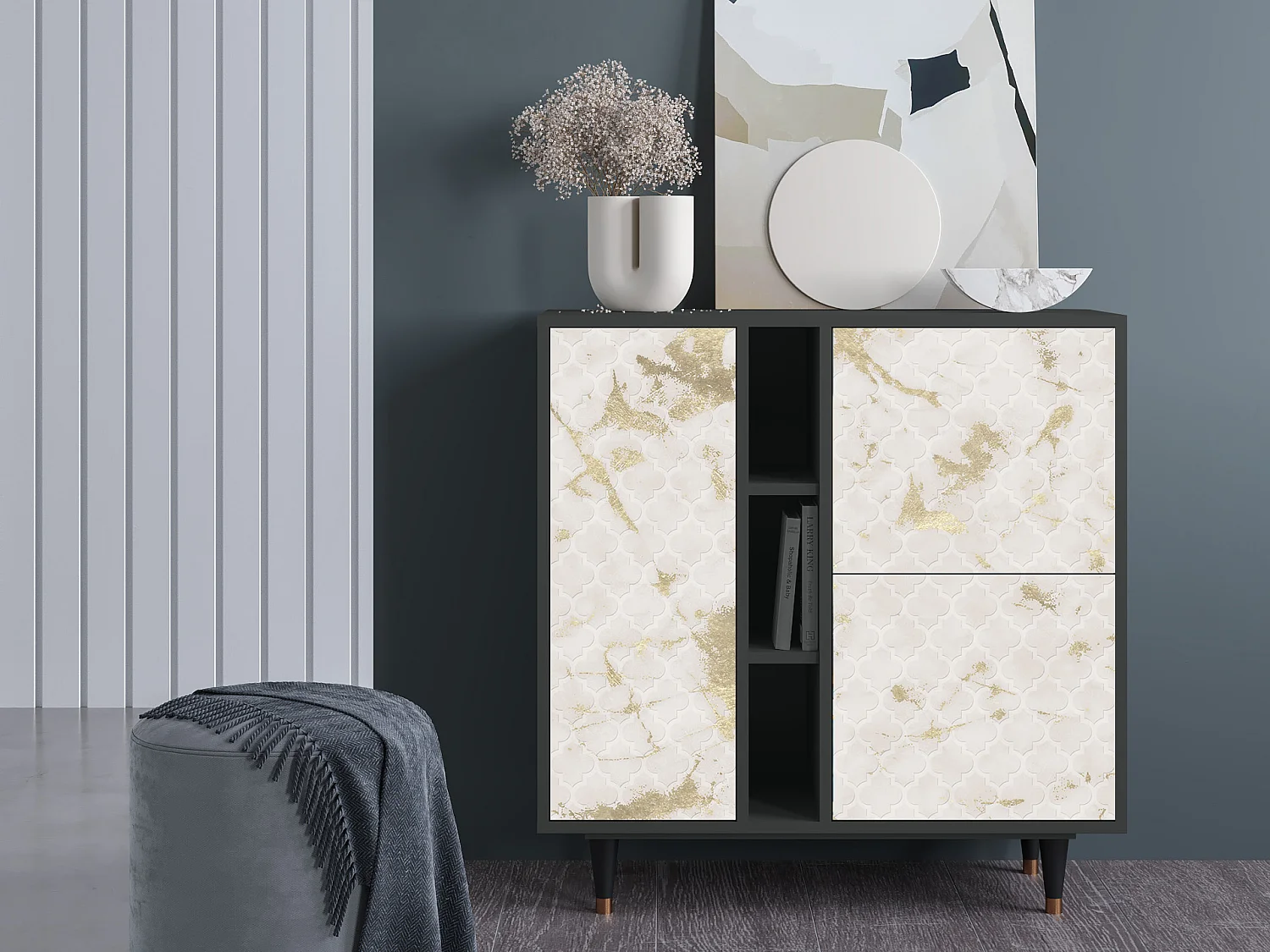 Buffet - 94х96х41 cm - BS5 - Sahara desert, Anthracite