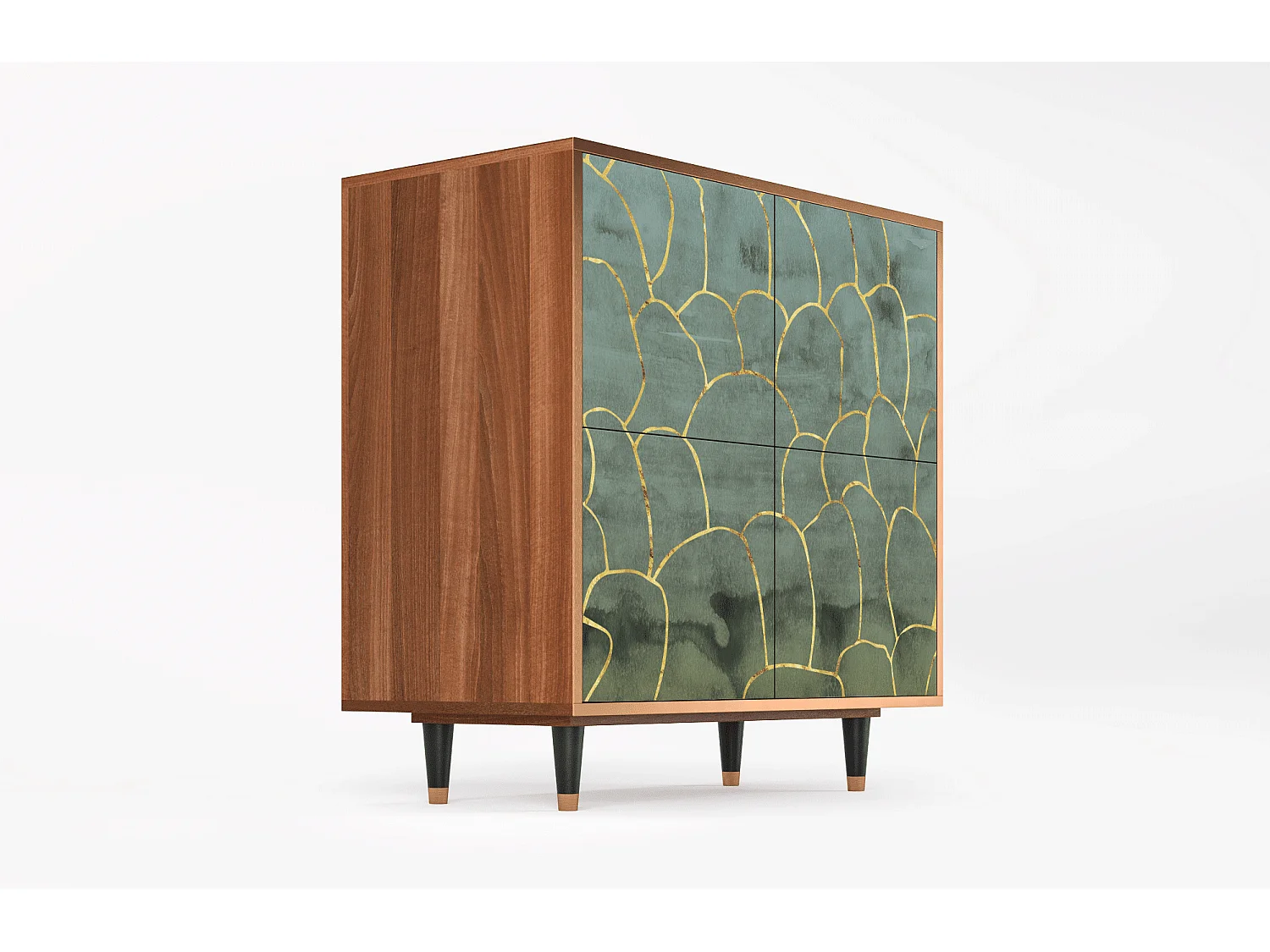 Buffet - 94x96x48 cm - BS3 - Magnificent Water Lily, Noyer