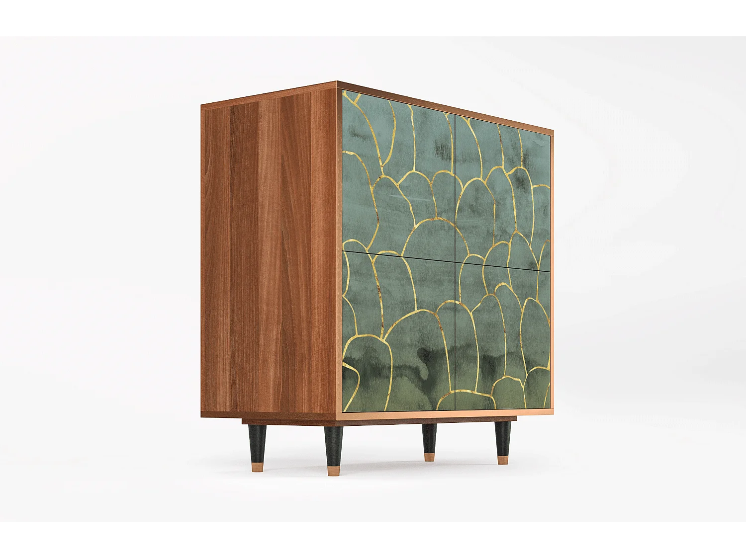 Buffet - 94x96x48 cm - BS3 - Magnificent Water Lily, Noyer