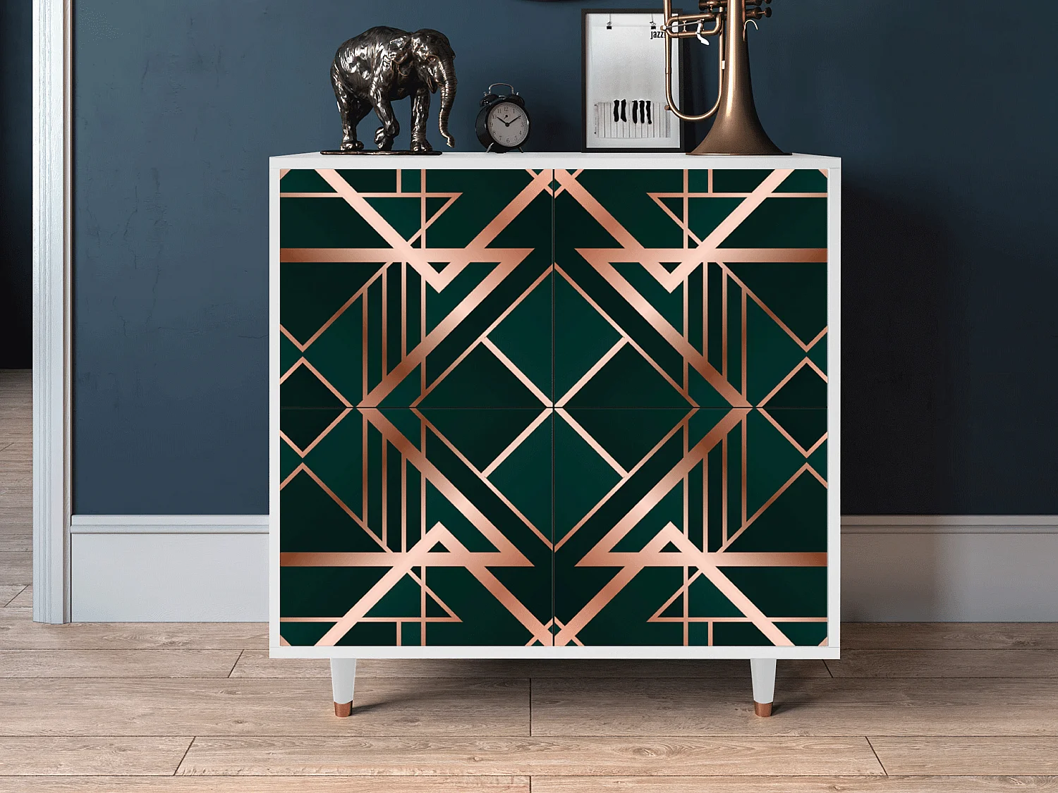 Kredens - 94x96x48 cm - BS3 - Emerald Gatsby, Biały