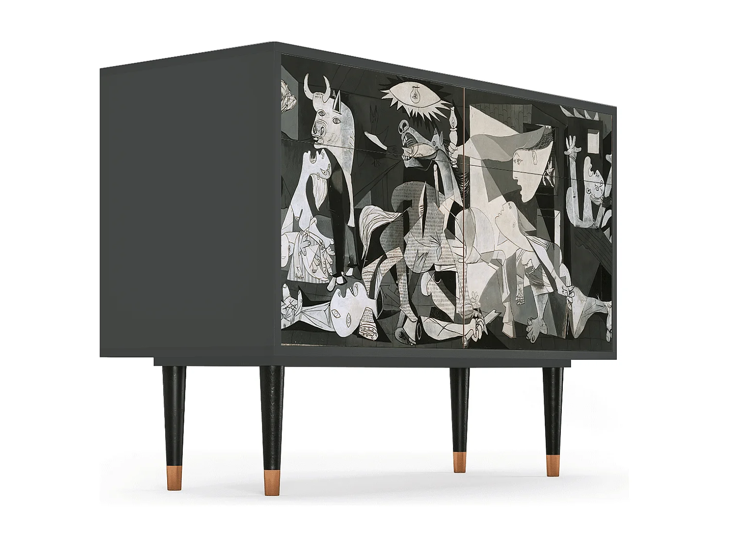 Kredens - 115x85x48 cm - BS4 - Guernica by Picasso, Antracyt