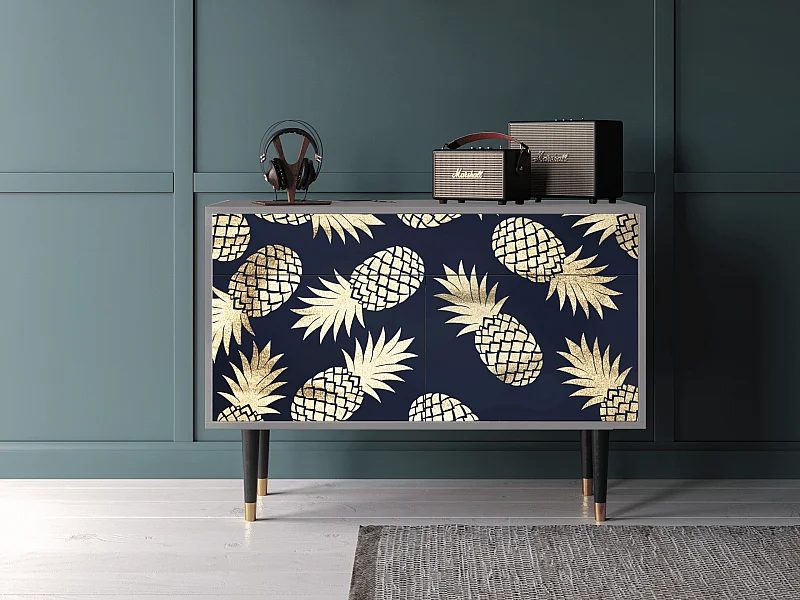 Kredens - 115x85x48 cm - BS4 - Sunny Pineaple, Szary