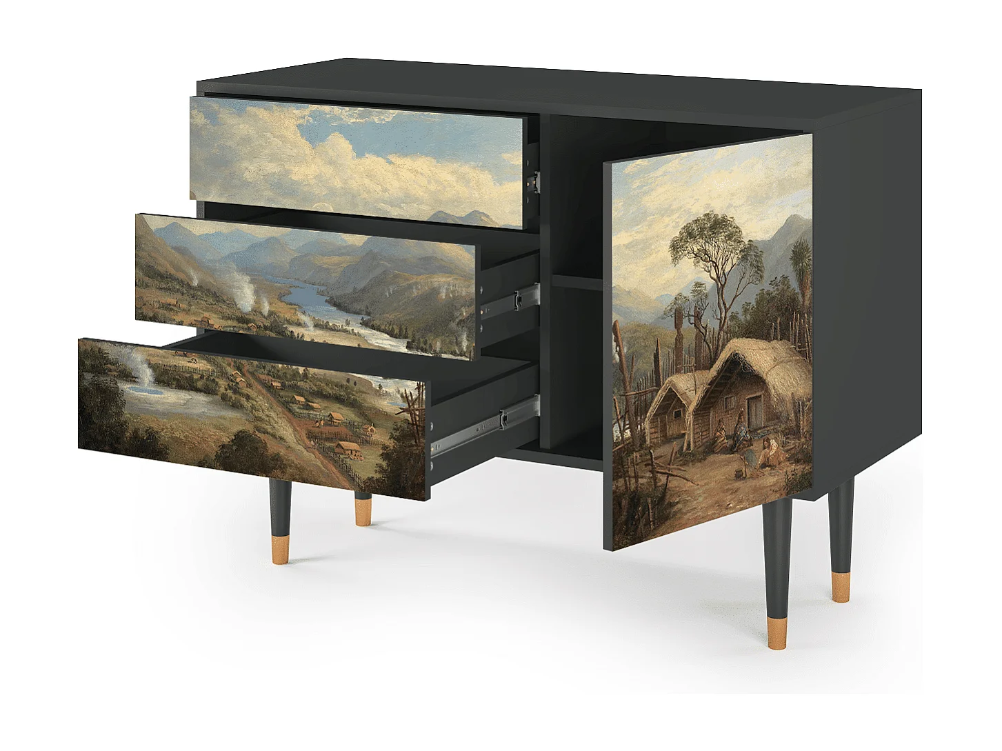 Sideboard - 115х84х41 cm - S3 - View Across the Plains , Anthrazit