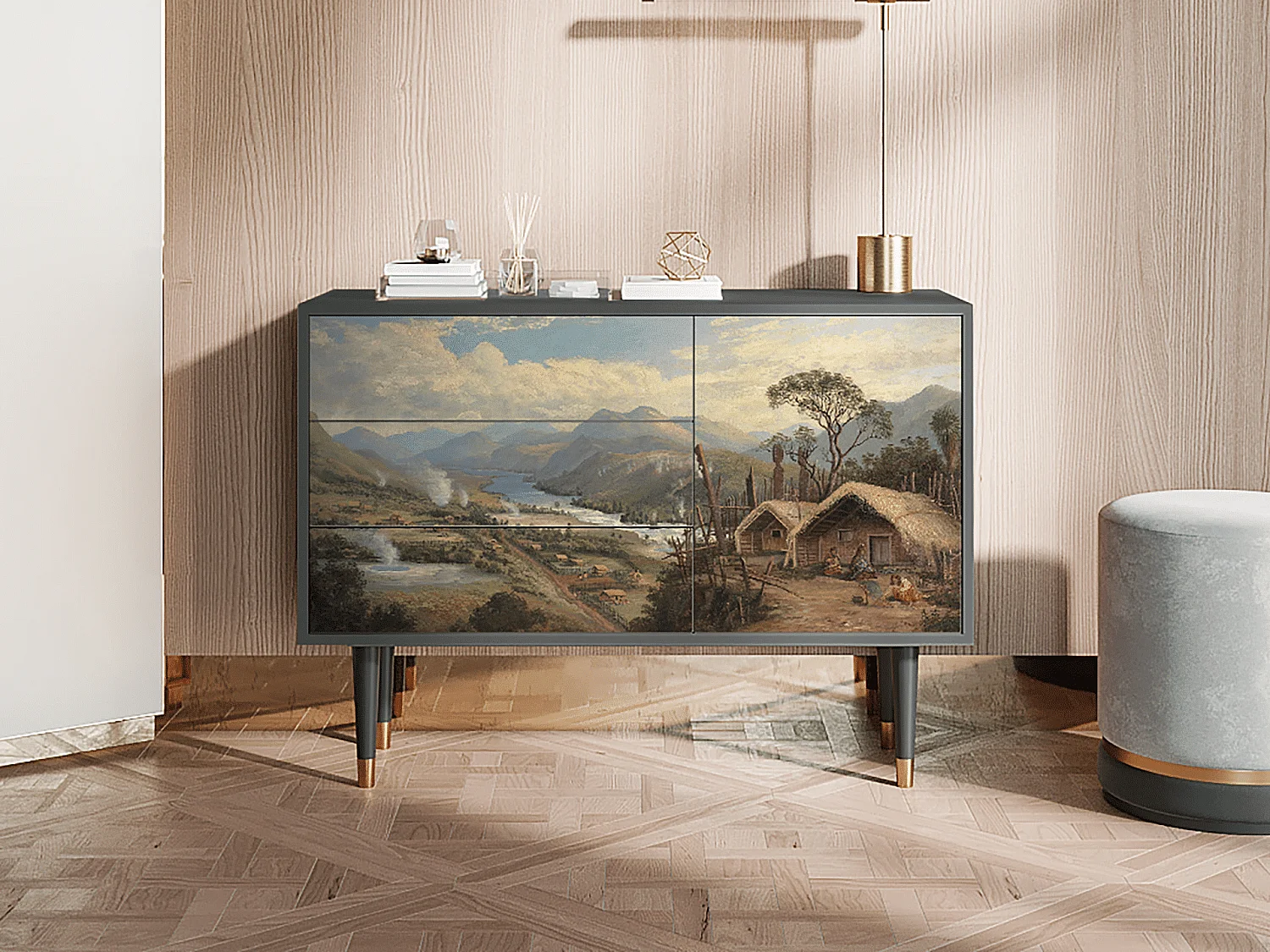 Dressoir - 115х84х41 cm - S3 - View Across the Plains , Antraciet