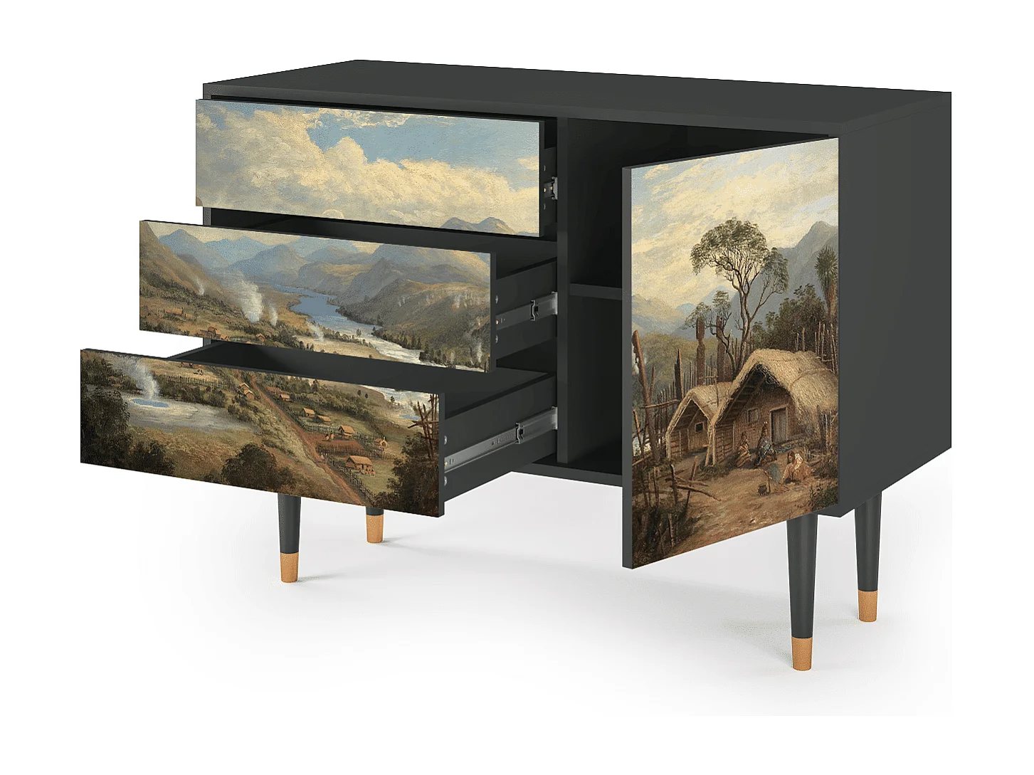 Credenza - 115х84х41 cm - S3 - View Across the Plains , Antracite